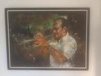 Schilderij van trompettist, Antiek en Kunst, Kunst | Schilderijen | Klassiek, Ophalen of Verzenden
