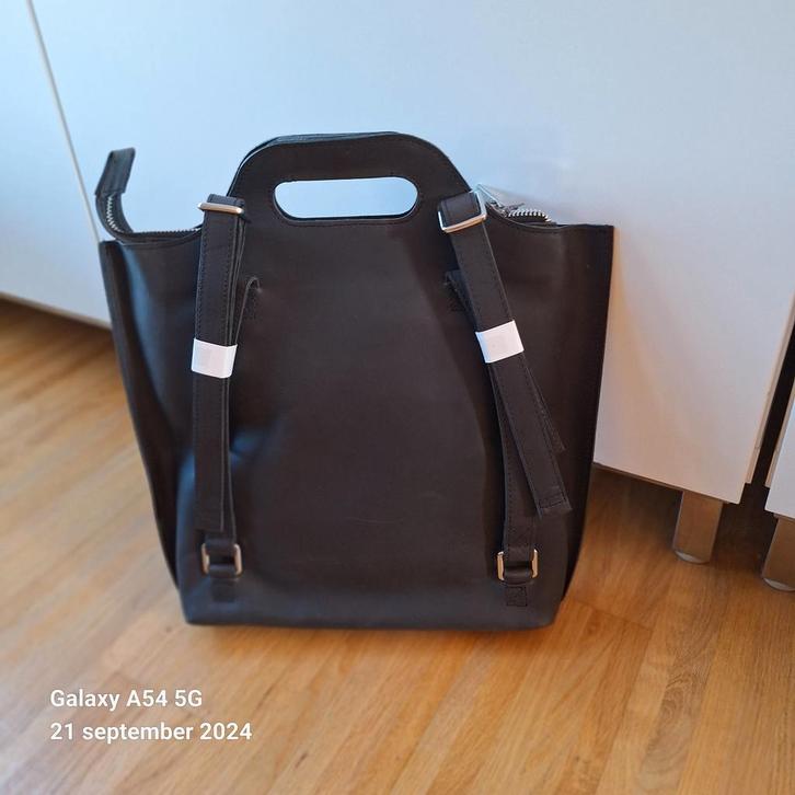 Zwarte leren MYOMY Handtas/Rugzak - Nieuw! 3 voor 100 euro, Sieraden, Tassen en Uiterlijk, Tassen | Damestassen, Zo goed als nieuw