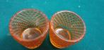 Kaarsenhouders oranje glas geribbeld, Ophalen of Verzenden, 'T Olde Gre-j, Info@toldegrej.nl, Endepoelstraat 20f Didam