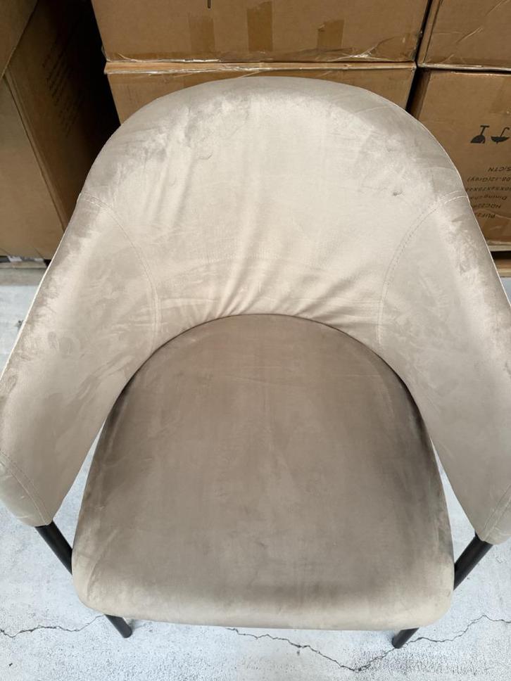 Eetkamerstoel – Verta beige Kuip – V108-98 €40p/st., Huis en Inrichting, Stoelen, Nieuw, Vijf, Zes of meer stoelen, Stof, Overige kleuren