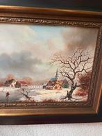 Mooi wintertje op paneel, Ophalen of Verzenden