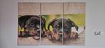 canvas schilderij 3-luik honden 150 x 100 cm, Ophalen, Gebruikt, 125 cm of meer, Schilderij