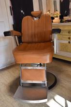Kappersstoel Cognac Leder, Ophalen, Overige kleuren, Leer, Zo goed als nieuw