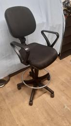 werkplaats bureaustoel met extra voetsteun, Ophalen, Gebruikt, Zwart, Bureaustoel
