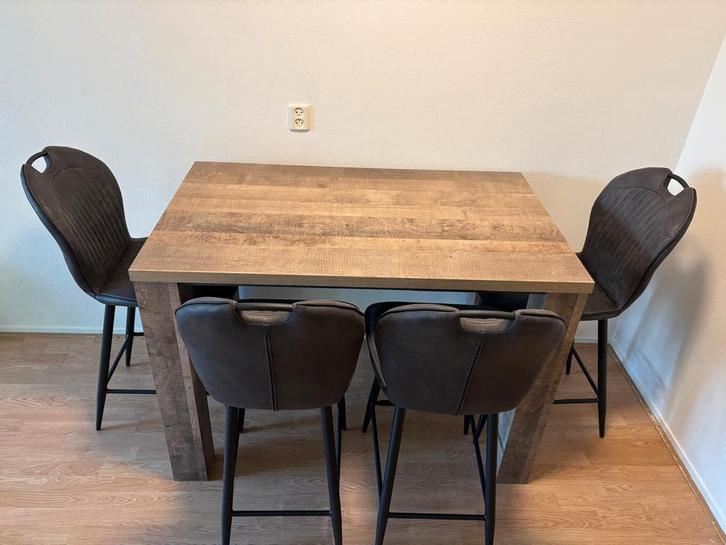 Mazedo Bartafel + Molara Barkrukken, Huis en Inrichting, Tafels | Eettafels, Zo goed als nieuw, 100 tot 150 cm, 50 tot 100 cm