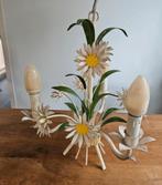 Vintage Bloemen Kroonluchter, Huis en Inrichting, Lampen | Kroonluchters, Ophalen of Verzenden, Gebruikt, Metaal, Vintage