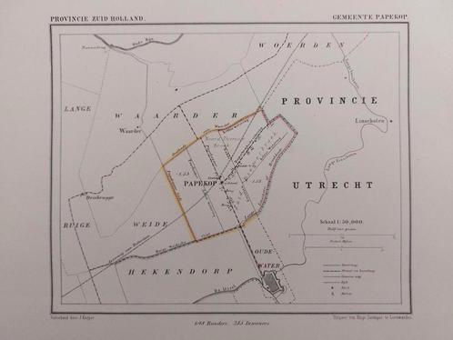 141 / Litho uit 1866 door J. Kuyper van Papekop ZH, Antiek en Kunst, Kunst | Litho's en Zeefdrukken, Ophalen of Verzenden