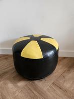 Vintage poef echt leder mid centruy, Minder dan 50 cm, Ophalen of Verzenden, Zo goed als nieuw, Vintage