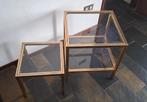 Set van 2 vintage bijzettafels – Pierre Vandel Paris, Minder dan 55 cm, Gebruikt, Vierkant, Ophalen