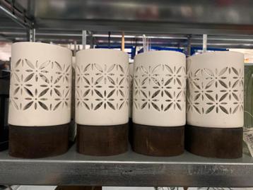 Partij Kandelaars / Kandelaar Creme Mangohout look beschikbaar voor biedingen