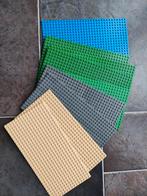 Lego grondplaten bouwplaten 16x32 blauw d.grijs groen tan, Gebruikt, Ophalen of Verzenden, Lego