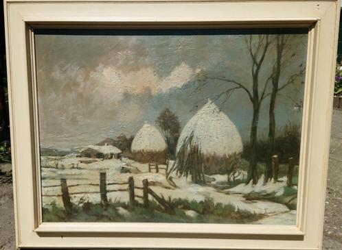 Mathieu BREKELMANS (1909-1999) Winter scene in Brabant ~1960, Antiek en Kunst, Kunst | Schilderijen | Klassiek, Ophalen of Verzenden