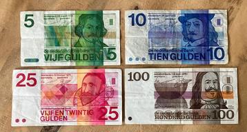 serie Erflaters (5, 10, 25 en 100 gulden) 2 beschikbaar voor biedingen