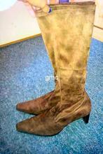 ATG bruine stoffen suede dames laarzen met hak, Kleding | Dames, Hoge laarzen, Ophalen of Verzenden, Zo goed als nieuw, ATG
