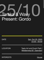 DJ Gordo ADE Amsterdam Dance Events, Tickets en Kaartjes, Eén persoon