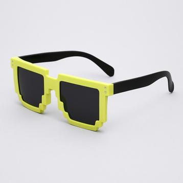Partij neon gele pixel Distressed zonnebrillen 2203-22 beschikbaar voor biedingen