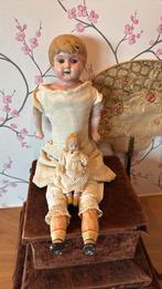 Antieke Minerva pop met klein popje, Antiek en Kunst, Ophalen of Verzenden