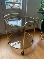 Antieke Bar Trolley - Stijlvol en Functioneel, Huis en Inrichting, Tafels | Bijzettafels, Minder dan 55 cm, Gebruikt, Metaal of Aluminium