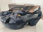 Leren sandalen van Homers mt 38 - blauw, Homers, Blauw, Zo goed als nieuw, Sandalen of Muiltjes