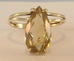 Antieke 14 karaat geelgouden ring met grote Goudtopaas, Verzenden, Goud, Ring, Met edelsteen