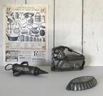 Antieke Franse chocolade mal paashaas met handkar