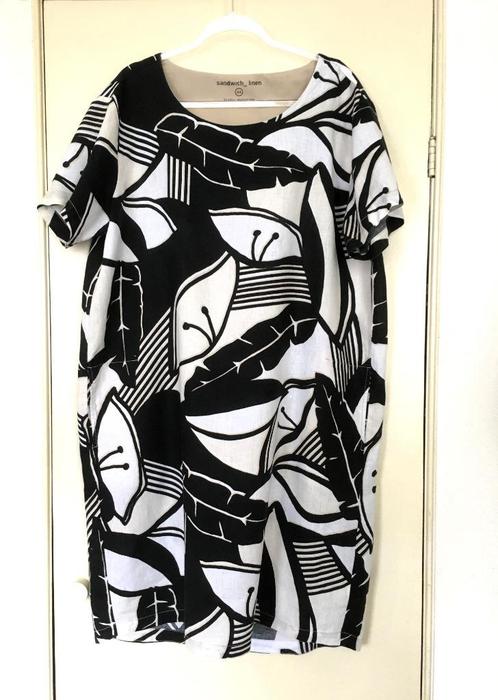 Linnen Jurk van Sandwich, Kleding | Dames, Grote Maten, Zo goed als nieuw, Jurk, Beige, Ophalen of Verzenden
