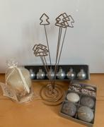 Set lot kerst 🎁 kaarsen kaartenhouder kerstballen kaars, Ophalen of Verzenden, Zo goed als nieuw