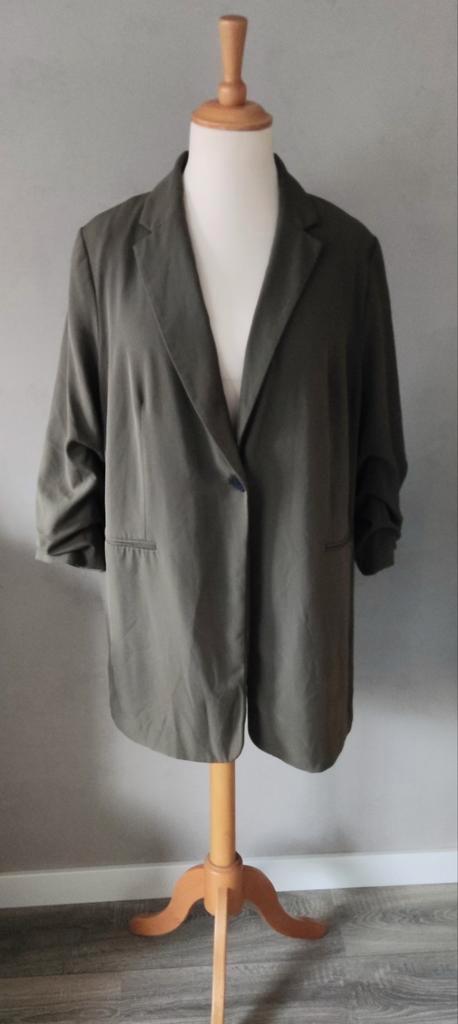 H&M lange blazer met gerimpelde mouwen maat XL / 44, Kleding | Dames, Jasjes, Kostuums en Pakken, Zo goed als nieuw, Jasje, Maat 42/44 (L)