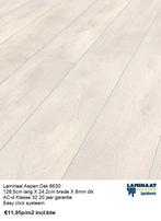 Laminaat Aspen Eik Extra brede plank 24cm 8mm €11,95m2, 75 m² of meer, Nieuw, Ophalen of Verzenden, Crème