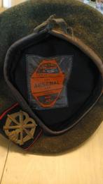 Luchtdoelartillerie baret + embleem -  1950 DKG, mt 57, Verzenden, Landmacht, Nederland, Helm of Baret