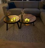 Salontafelset, Huis en Inrichting, Tafels | Salontafels, Ophalen, 50 tot 100 cm, Rond, Zo goed als nieuw