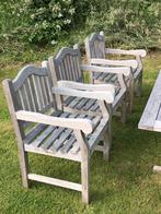 Teak tuinstoelen gebruikt, in goede staat, Ophalen of Verzenden, Gebruikt, Teakhout