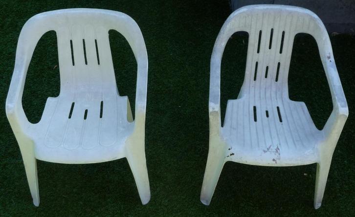 Kunststof kinderstoeltjes stapel tuinstoeltjes 2 stuks (Wit), Kinderen en Baby's, Kinderstoelen, Gebruikt, Overige typen, Ophalen of Verzenden
