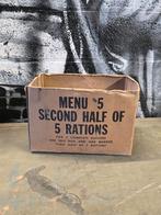 WWII US cardboard box MENU #5, Verzamelen, Ophalen of Verzenden, Amerika, Embleem of Badge