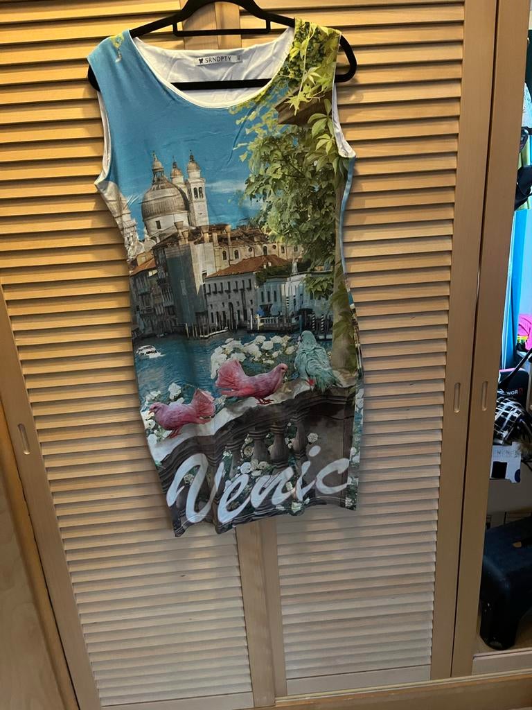 Zomerjurkje met Venetië print, Maat 38/40 (M), Overige kleuren, Ophalen of Verzenden, Zo goed als nieuw