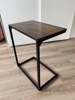 Laptoptafel donker hout en staal, Ophalen, Zo goed als nieuw