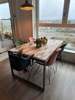 Roze en groene stoelen, Huis en Inrichting, Tafels | Eettafels, Gebruikt, Minder dan 50 cm, Rechthoekig, 50 tot 100 cm