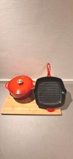 Gietijzeren braad,- en grillpan, Huis en Inrichting, Keuken | Potten en Pannen, Ophalen, Zo goed als nieuw, Gietijzer, Koekenpan of Braadpan