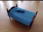 1:12 miniatuur sprei deken gehaakt lengtepatroon blauw, Nieuw, Textiel, Ophalen of Verzenden