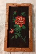 Borduurwerk roos op zwart *eureka*, Hobby en Vrije tijd, Borduren en Borduurmachines, Ophalen of Verzenden, Zo goed als nieuw