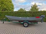 Te koop aangeboden ijzeren vlet+ aanhanger+ buitenboordmotor, Watersport en Boten, Ophalen, Gebruikt