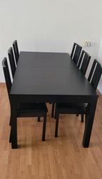ikea eettafel zwartbruin, Huis en Inrichting, Complete eetkamers, Ophalen, Zo goed als nieuw, 4 tot 6 stoelen