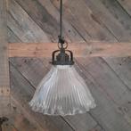 Frans sierglas Holophane hanglampje, vintage 1930-1935, Ophalen of Verzenden, Glas, Minder dan 50 cm
