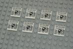 L892 Tegels 2x2 wit krant the lego news 8 st., Ophalen of Verzenden, Nieuw, Losse stenen, Lego