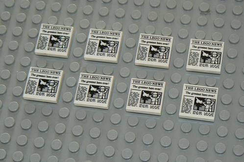 L892 Tegels 2x2 wit krant the lego news 8 st., Kinderen en Baby's, Speelgoed | Duplo en Lego, Nieuw, Lego, Losse stenen, Ophalen of Verzenden