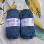 2 bollen sokkenwol blauw/grijs, Hobby en Vrije tijd, Breien en Haken, Ophalen of Verzenden, Nieuw, Breien of Haken, Wol of Garen
