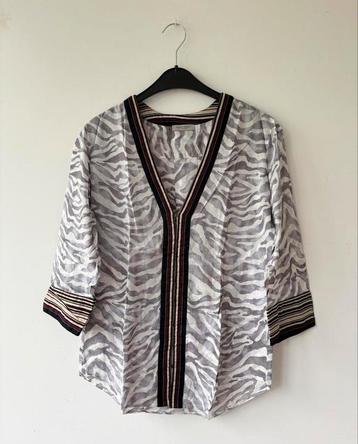 Hinkydory tuniek/blouse: wit-grijze zebraprint S/XS beschikbaar voor biedingen