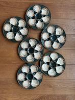 6 borden voor schelpdieren, Ophalen of Verzenden, Zo goed als nieuw, Overige stijlen, Bord(en)