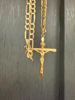 Prachtige 14 kataats gouden FIGARO ketting met kruis, Ophalen of Verzenden, Goud