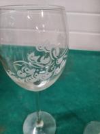 wijnglazen met druiven decor 2 stuks, Verzamelen, Glas en Borrelglaasjes, Ophalen of Verzenden